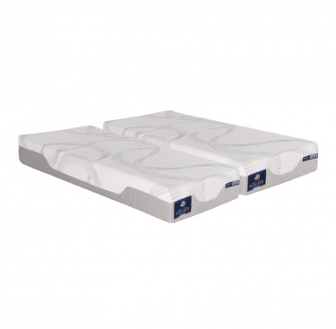 Lit électrique bois décor duo Euphory + matelas mémoire de forme Kinéo