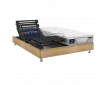 Lit électrique bois décor duo Euphory + matelas mémoire de forme Kinéo