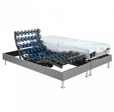 Ensemble relaxation tapissier 2 moteurs Felicity + matelas mémoire de forme Kinéo